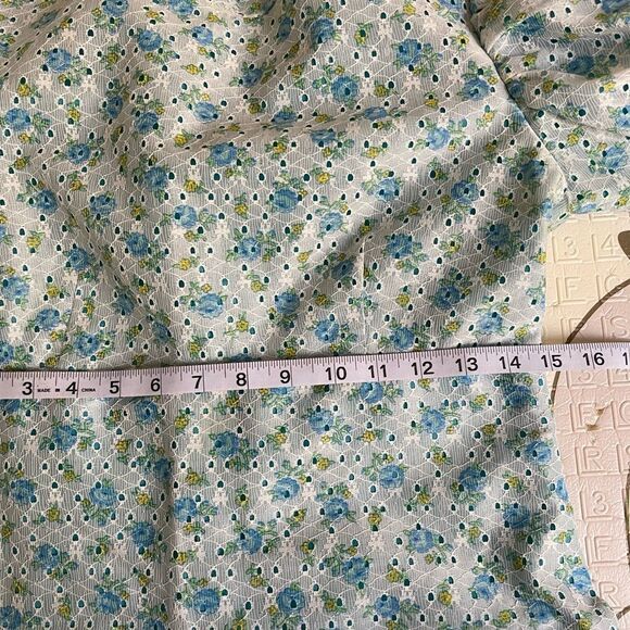 Vintage lace overlay puff sleeve cottagecore midi dress - Picture 10 of 14